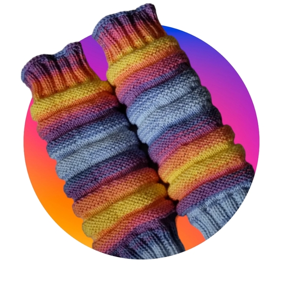 Hand Crafted Other - Parfait Hand Knit Skrunching Leg Warmers 10" Calf Size 10 to 12 yrs. Average